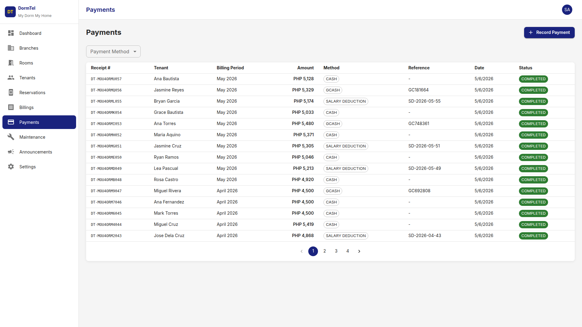 Payments